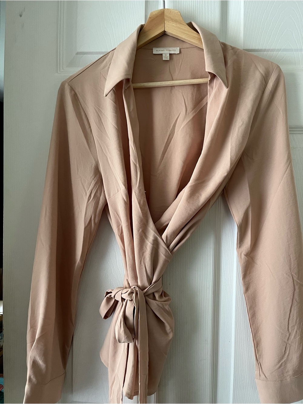 Flying Tomato Blush Pink Wrap Blouse